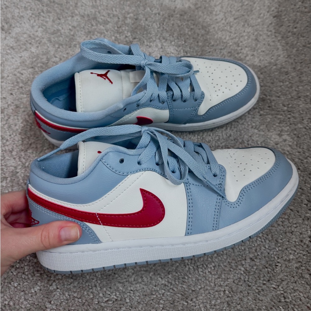 Nike Air Jordan Low Blue and Red Sneakers